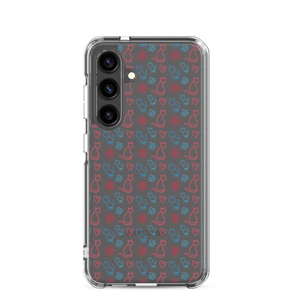 Cats and Flowers Doodle Samsung Clear Case