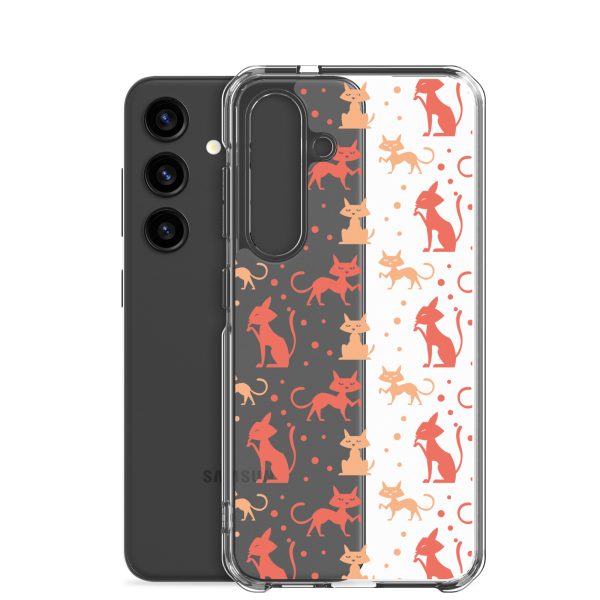 Cat Silhouettes Seamless Samsung Clear Case