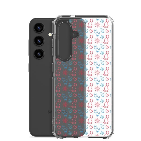 Cats and Flowers Doodle Samsung Clear Case
