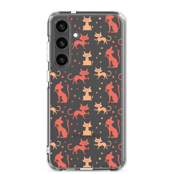 Cat Silhouettes Seamless Samsung Clear Case