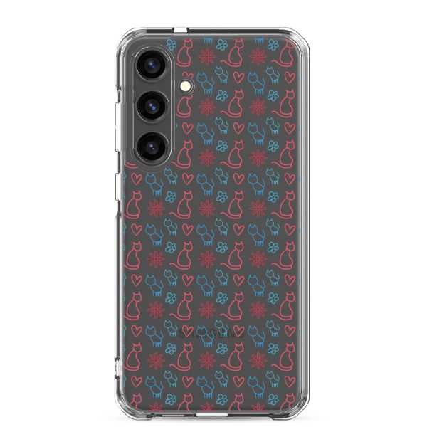 Cats and Flowers Doodle Samsung Clear Case