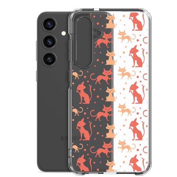 Cat Silhouettes Seamless Samsung Clear Case