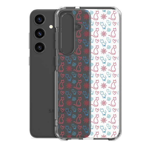 Cats and Flowers Doodle Samsung Clear Case