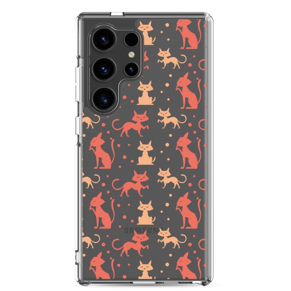 Cat Silhouettes Seamless Samsung Clear Case