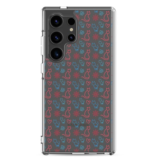 Cats and Flowers Doodle Samsung Clear Case
