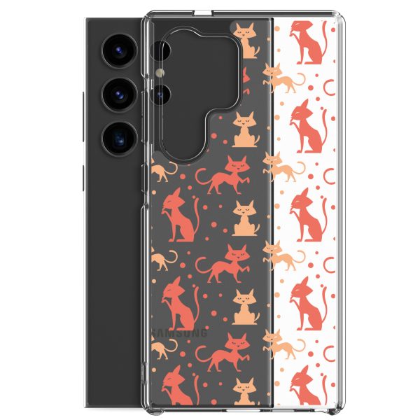 Cat Silhouettes Seamless Samsung Clear Case