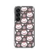 Cat Flowers and Hearts Samsung Clear Case