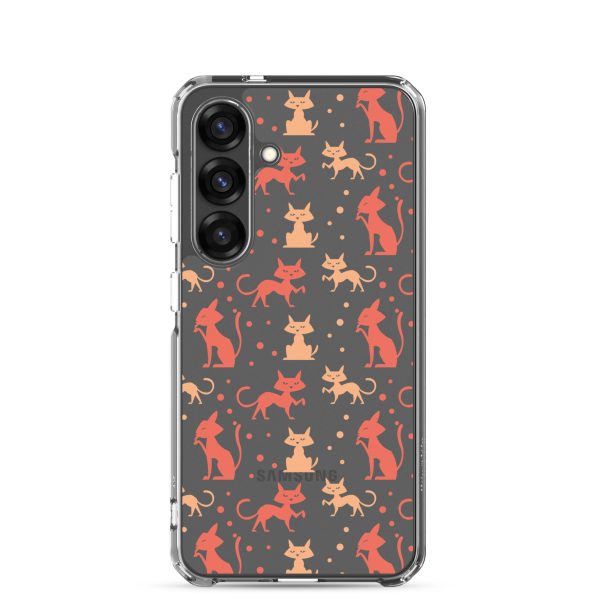 Cat Silhouettes Seamless Samsung Clear Case