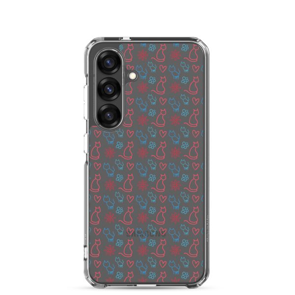 Cats and Flowers Doodle Samsung Clear Case
