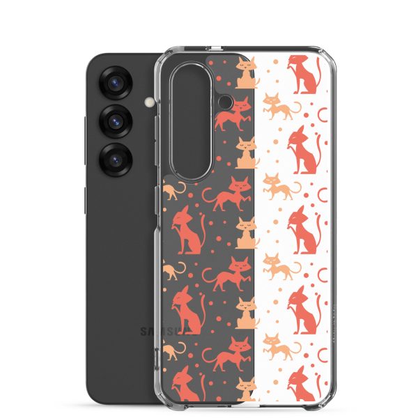 Cat Silhouettes Seamless Samsung Clear Case