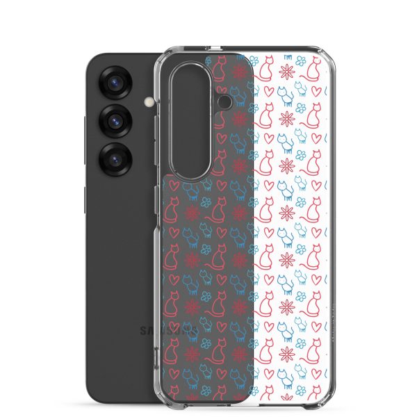 Cats and Flowers Doodle Samsung Clear Case