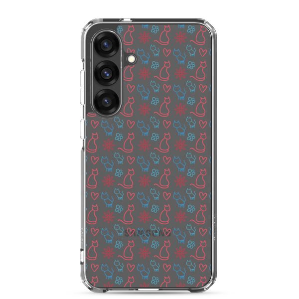 Cats and Flowers Doodle Samsung Clear Case