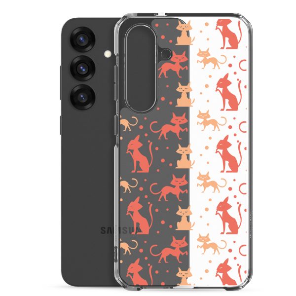 Cat Silhouettes Seamless Samsung Clear Case