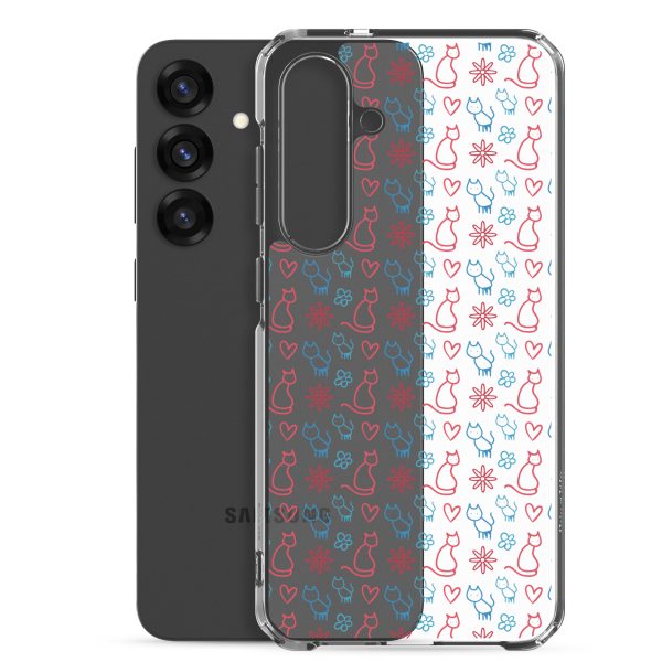 Cats and Flowers Doodle Samsung Clear Case