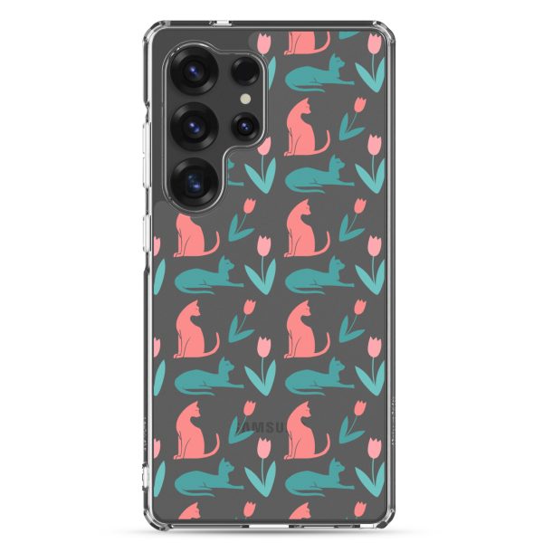 Cat Silhouettes Samsung Clear Case