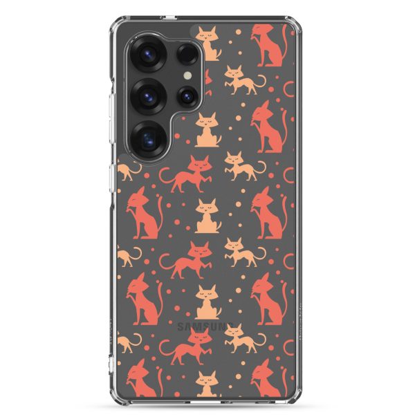 Cat Silhouettes Seamless Samsung Clear Case