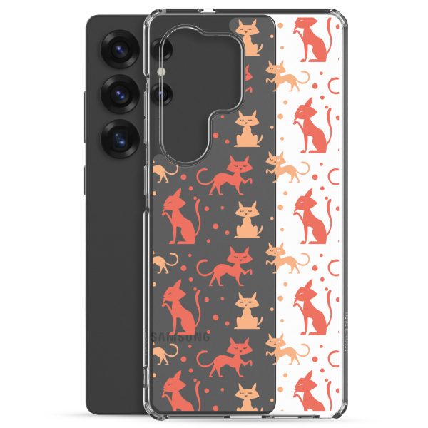 Cat Silhouettes Seamless Samsung Clear Case