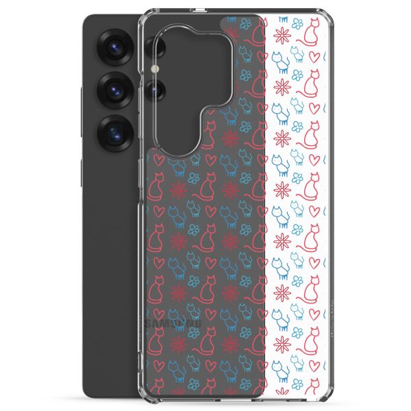 Cats and Flowers Doodle Samsung Clear Case
