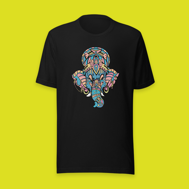 African Elephant Mandala T-Shirt