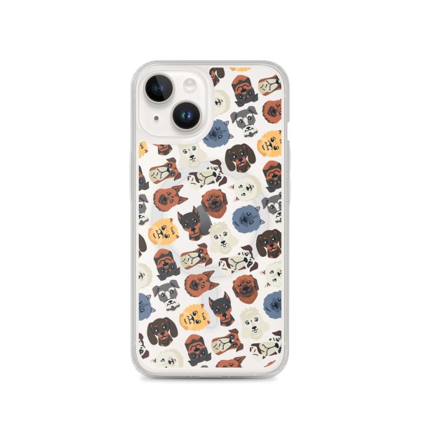 Dog Heads Seamless iPhone MagSafe Clear Case