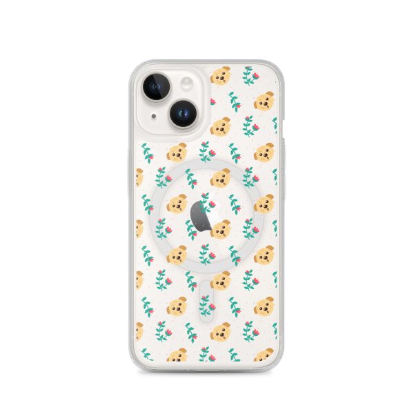 Dogs and Flowers iPhone MagSafe Clear Case