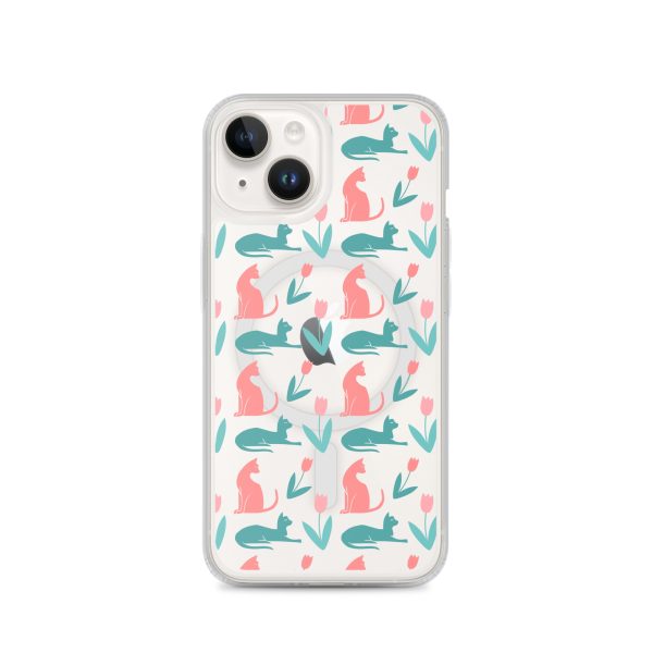 Cat Silhouettes iPhone MagSafe Clear Case