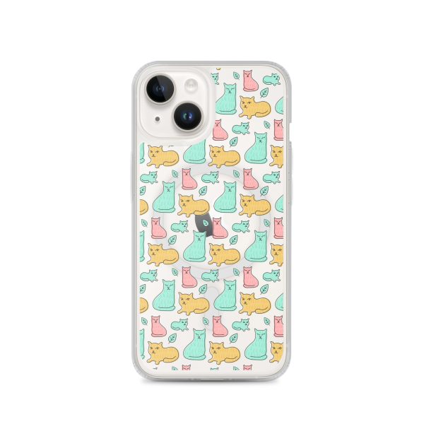 magsafe-clear-case-for-iphone-iphone-14-front-6a1d7787a097d.jpg Cat Cute Colorful iPhone MagSafe Clear Case