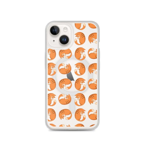 Orange Cat iPhone MagSafe Clear Case