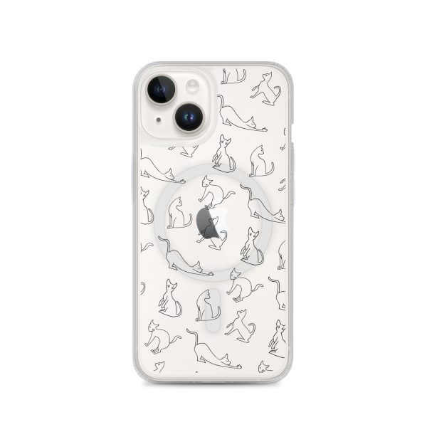 Cat Outline iPhone MagSafe Clear Case