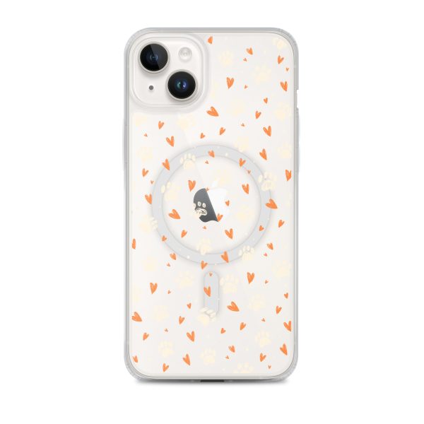 Paws Prints Hearts iPhone MagSafe Clear Case