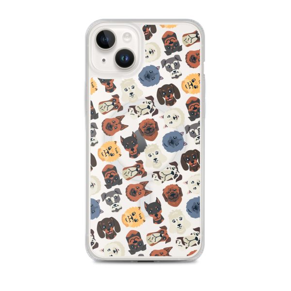 Dog Heads Seamless iPhone MagSafe Clear Case