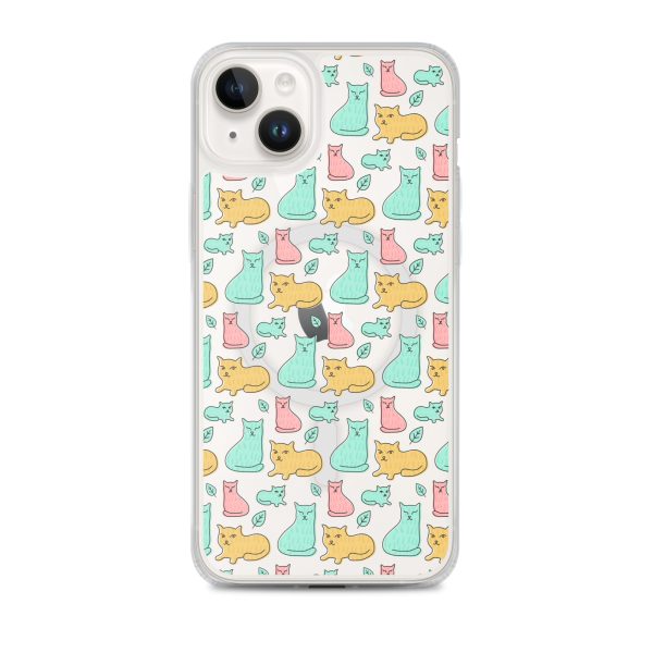 magsafe-clear-case-for-iphone-iphone-14-plus-front-6a1d7787a07de.jpg Cat Cute Colorful iPhone MagSafe Clear Case