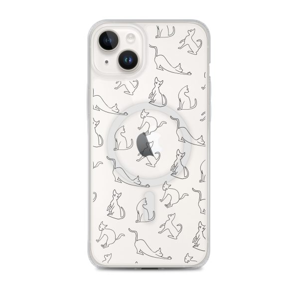 Cat Outline iPhone MagSafe Clear Case
