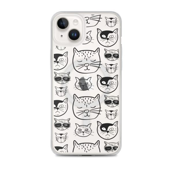 Cartoonish Cat iPhone MagSafe Clear Case