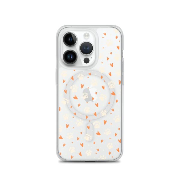 Paws Prints Hearts iPhone MagSafe Clear Case