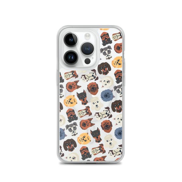 Dog Heads Seamless iPhone MagSafe Clear Case