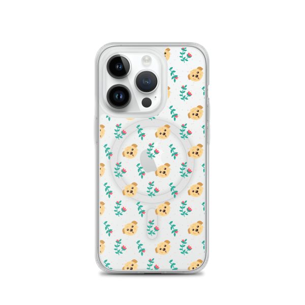 Dogs and Flowers iPhone MagSafe Clear Case