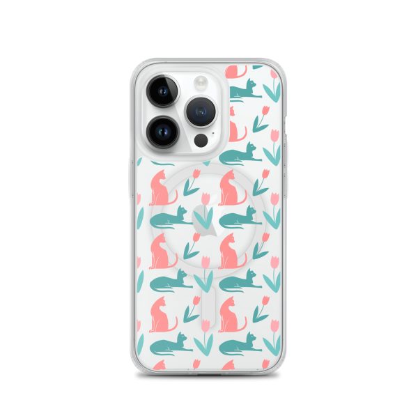 Cat Silhouettes iPhone MagSafe Clear Case