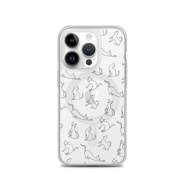 Cat Outline iPhone MagSafe Clear Case