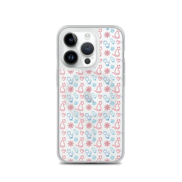 magsafe-clear-case-for-iphone-iphone-14-pro-front-6a1d790e78ed4.jpg Cats and Flowers Doodle iPhone MagSafe Clear Case