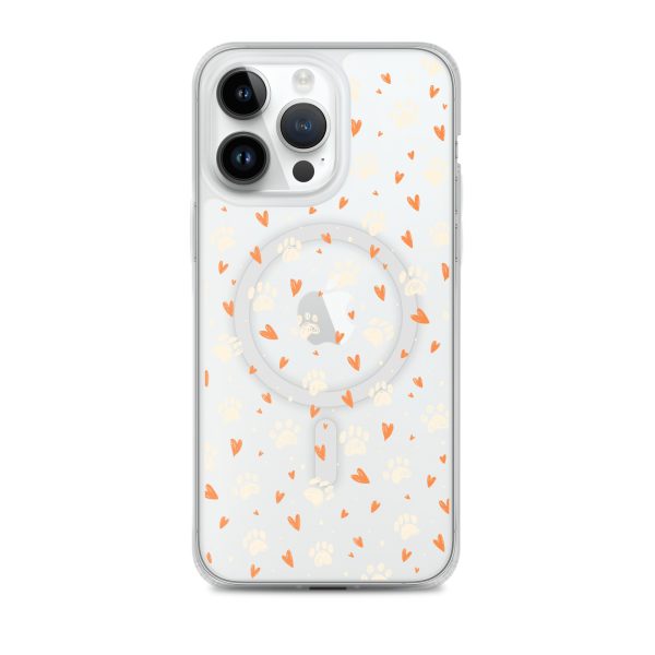 Paws Prints Hearts iPhone MagSafe Clear Case