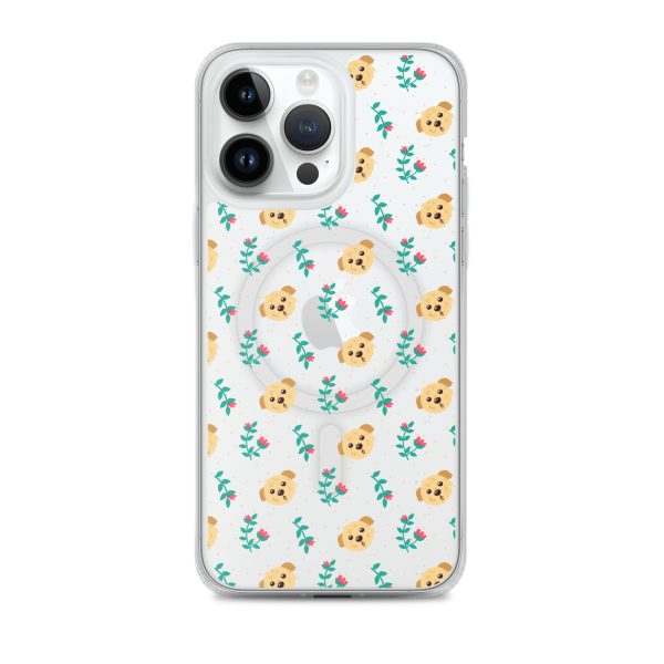 Dogs and Flowers iPhone MagSafe Clear Case