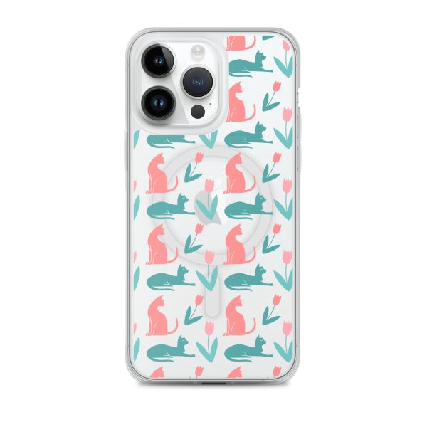 Cat Silhouettes iPhone MagSafe Clear Case