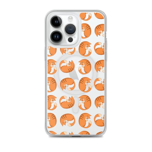 Orange Cat iPhone MagSafe Clear Case