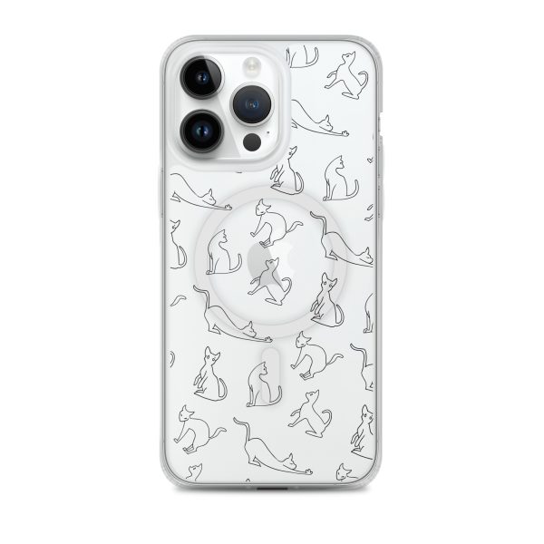 Cat Outline iPhone MagSafe Clear Case