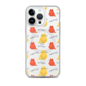 Abstract Colorful Cats iPhone MagSafe Clear Case