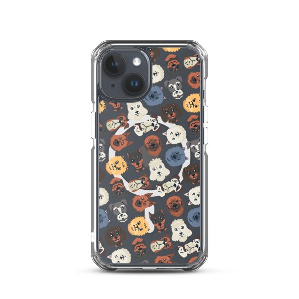 Dog Heads Seamless iPhone MagSafe Clear Case