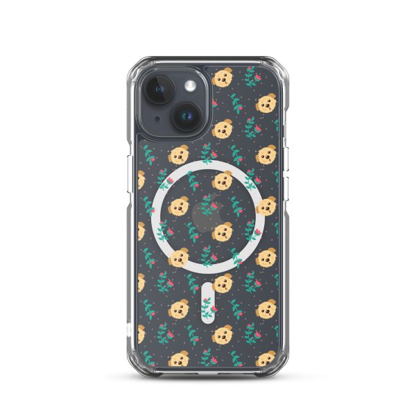 Dogs and Flowers iPhone MagSafe Clear Case