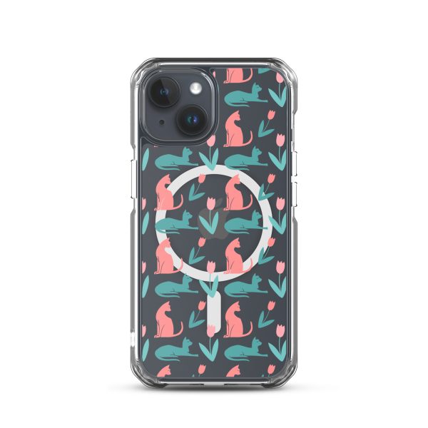 Cat Silhouettes iPhone MagSafe Clear Case