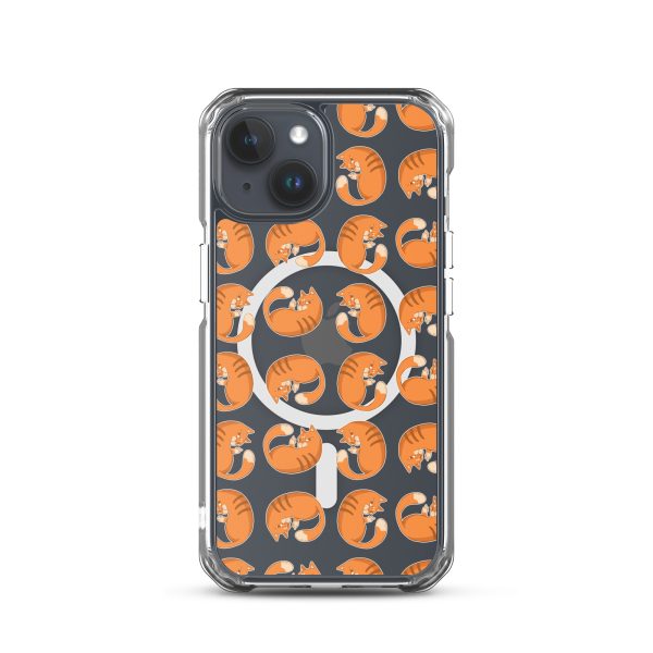 Orange Cat iPhone MagSafe Clear Case